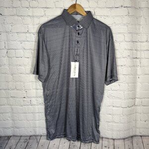 NEW Collars & Co Dress Collar Polo Dress Shirt Men's XL Houndstooth Short Sleeve